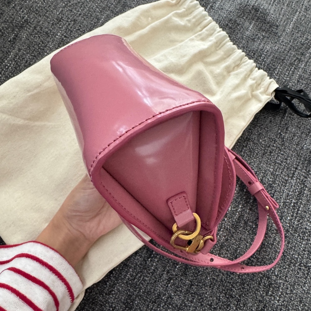 BY FAR Pink Mini Bag with Structured Shape and Long Strap - Picture 3 of 11